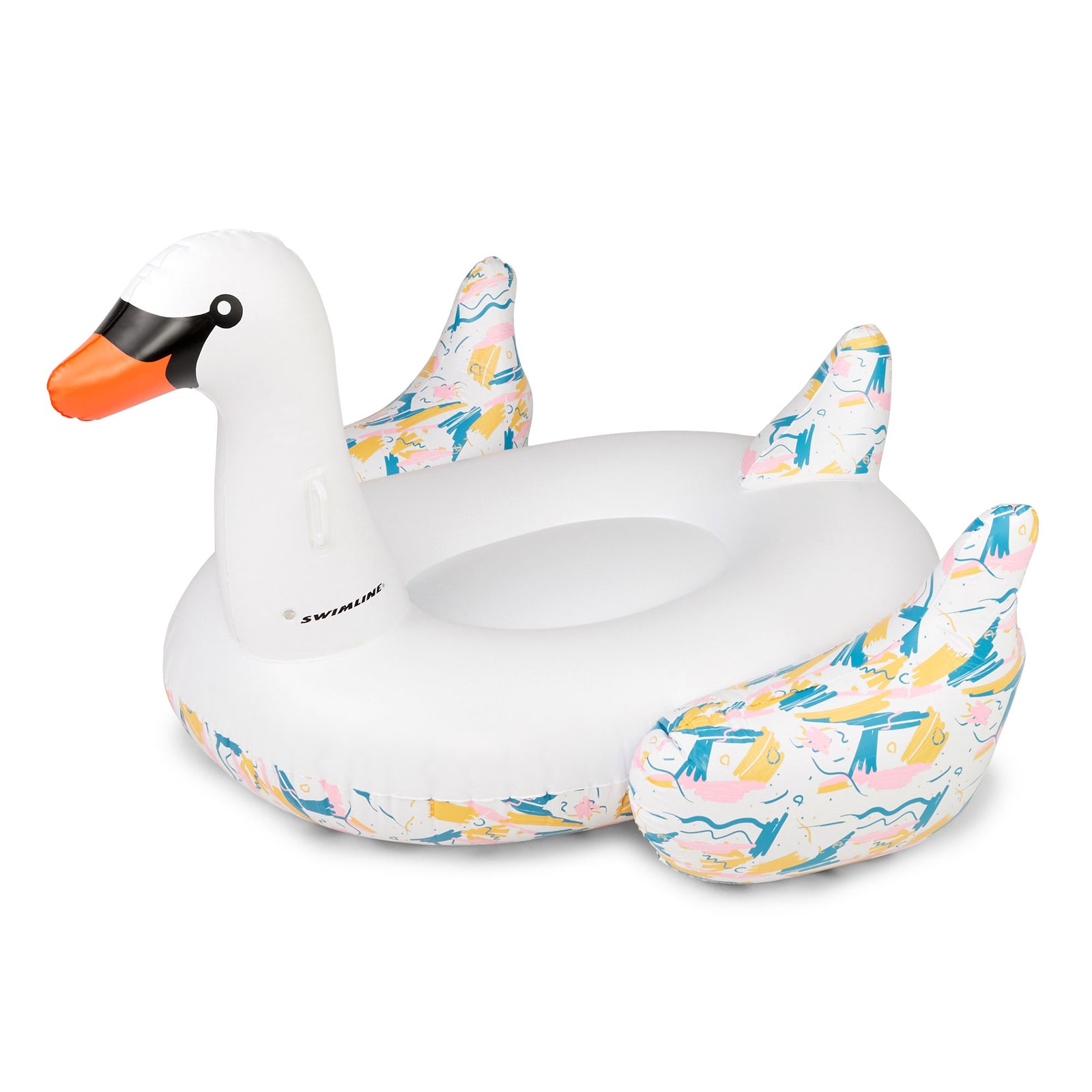 Swimline Giant 76" Inflatable Ride On Swan Swimming Pool Floating Water Raft - VMInnovations