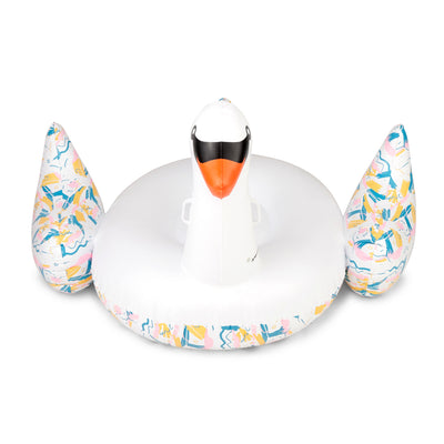 Swimline Giant Inflatable 76" Ride On Swan Float w/ Fun Abstract Print(Open Box)
