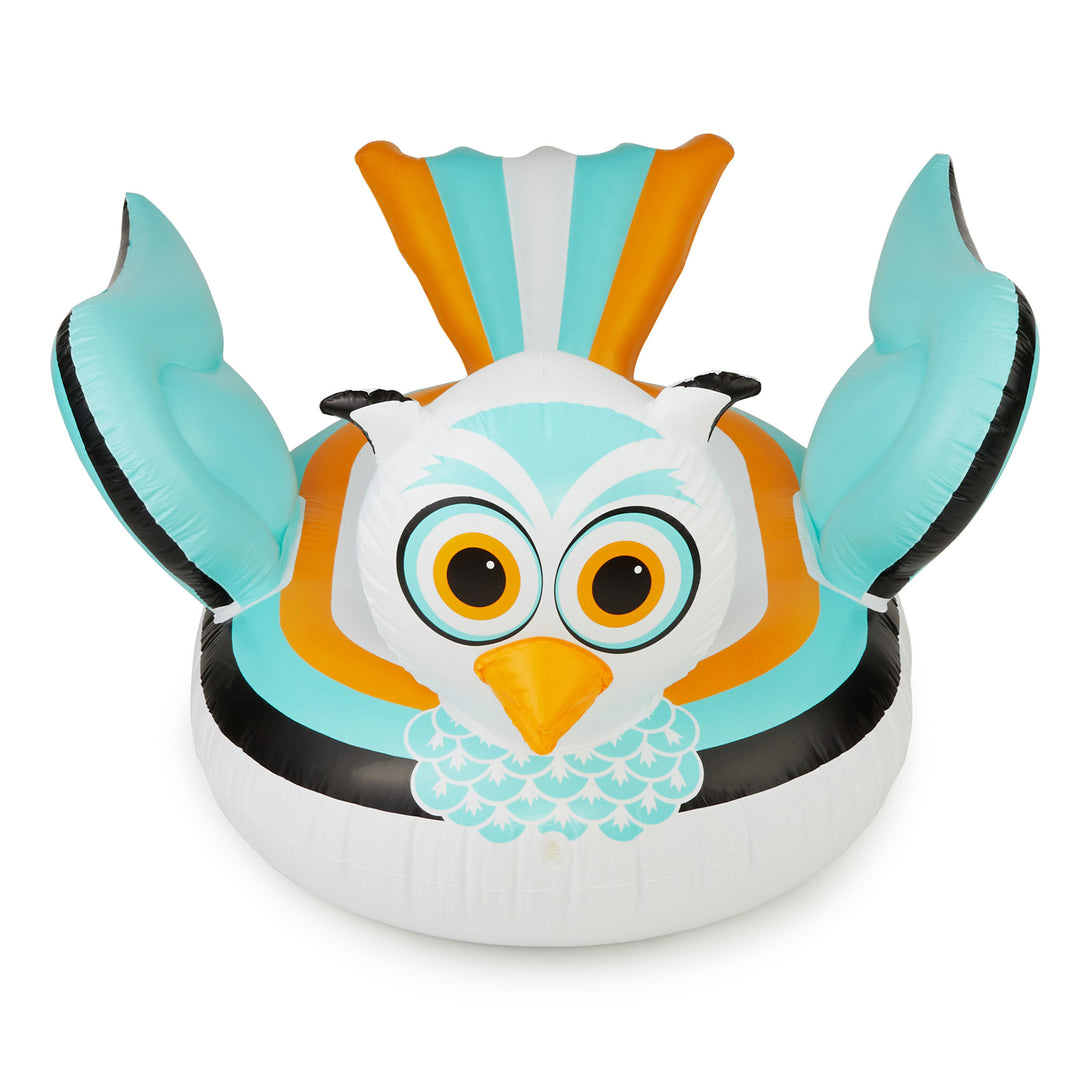 Swimline 90721M Swimming Pool Lake Giant Rideable Owl Inflatable Float, White