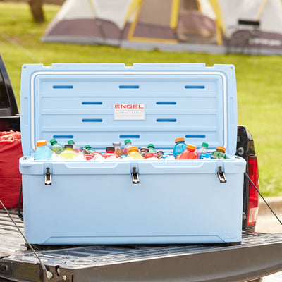 ENGEL 123 High Performance Durable Roto Molded 130 Can Cooler, Arctic Blue