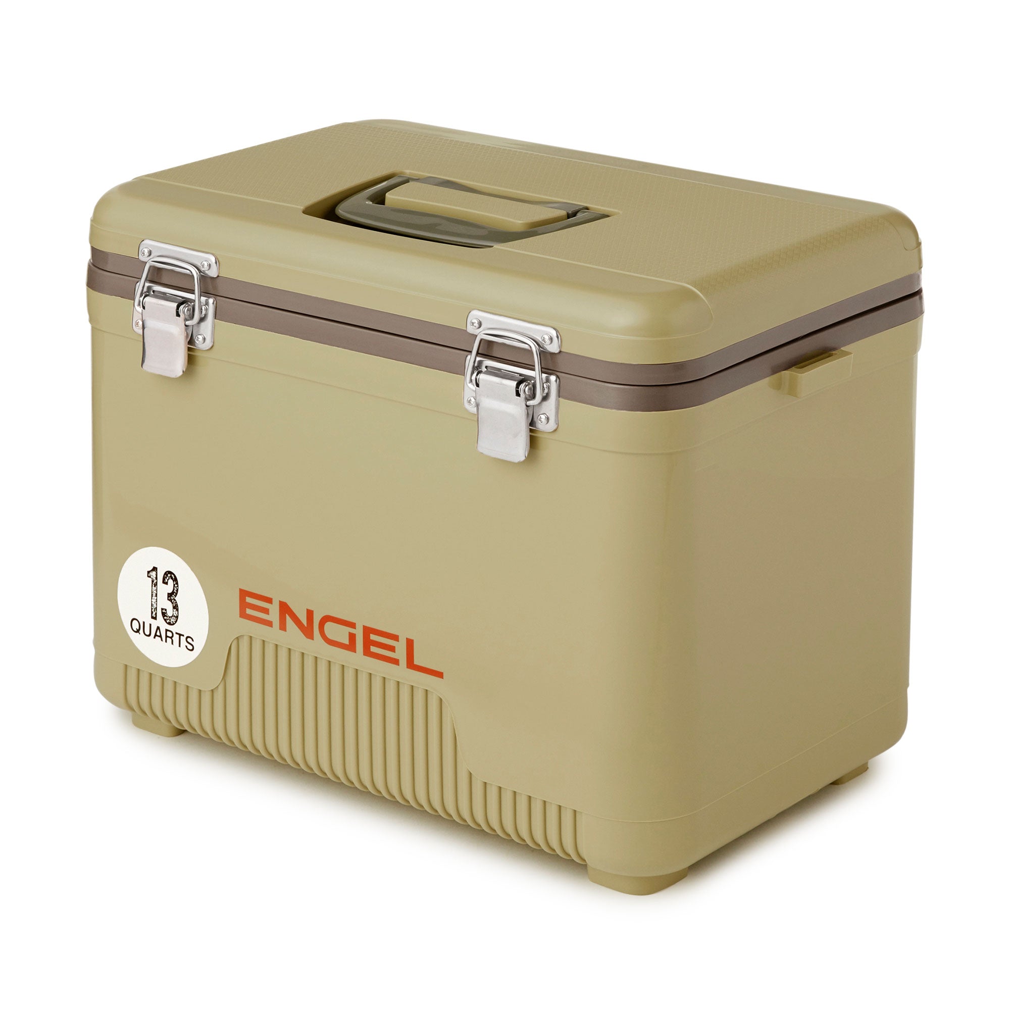 Engel 13 Quart Fishing Dry Box Cooler with Shoulder Strap, Tan (For Parts)
