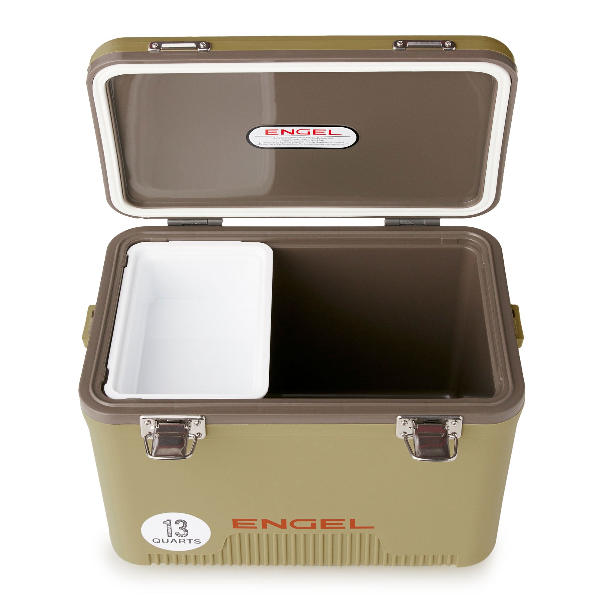 Engel 13 Quart Fishing Dry Box Cooler with Shoulder Strap, Tan (For Parts)