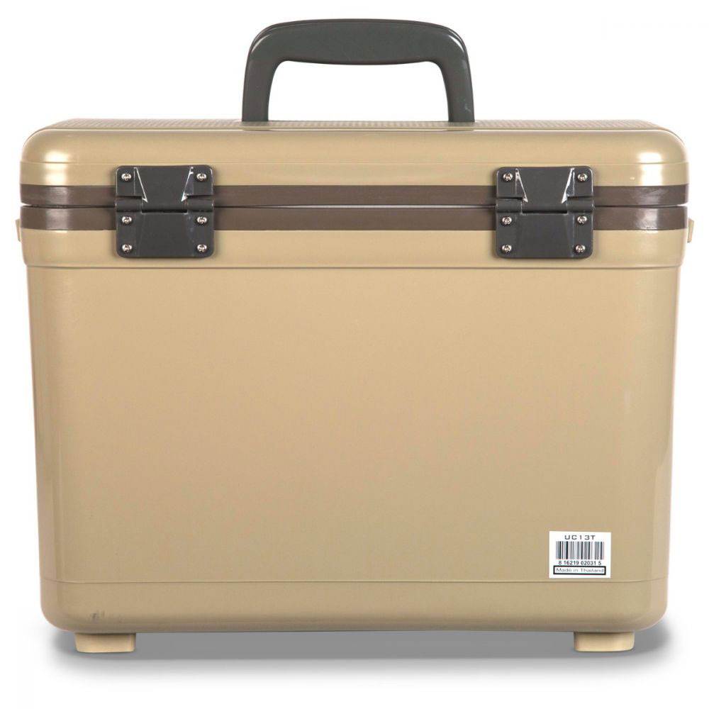 Engel 13 Quart Compact Durable Ultimate Leak Proof Dry Box Cooler, Tan (Damaged)