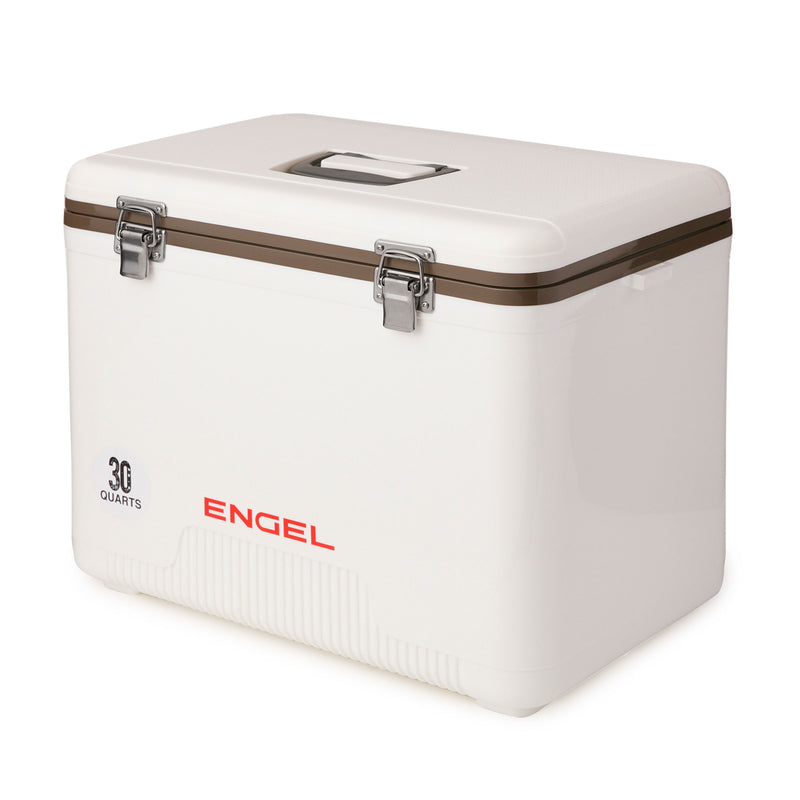 ENGEL 30-Qt 48 Can Leak-Proof Compact Insulated Airtight Drybox Cooler, White