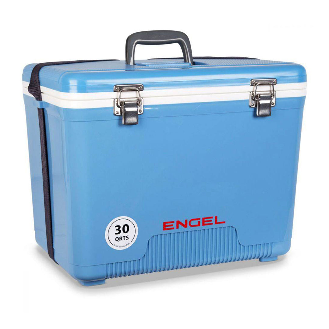 Engel 30 Quart 48 Can Lightweight Insulated Cooler Drybox, Arctic Blue (Used)