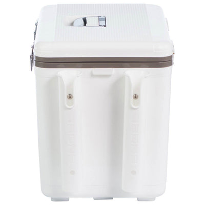 ENGEL 30 Quart 48 Can Lightweight Insulated Mobile Cooler Drybox Chest, White