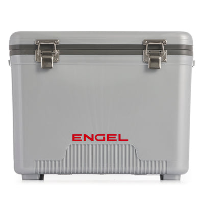Engel 19 Qt Lightweight Bait Dry Box Cooler with Shoulder Strap, Silver (2 Pack)