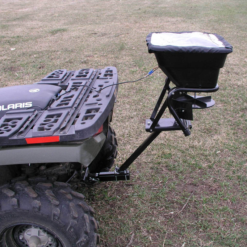 Field Tuff 12V ATV Hitch Mount Receiver 80 lb. Grass, Seed, Fertilizer Spreader