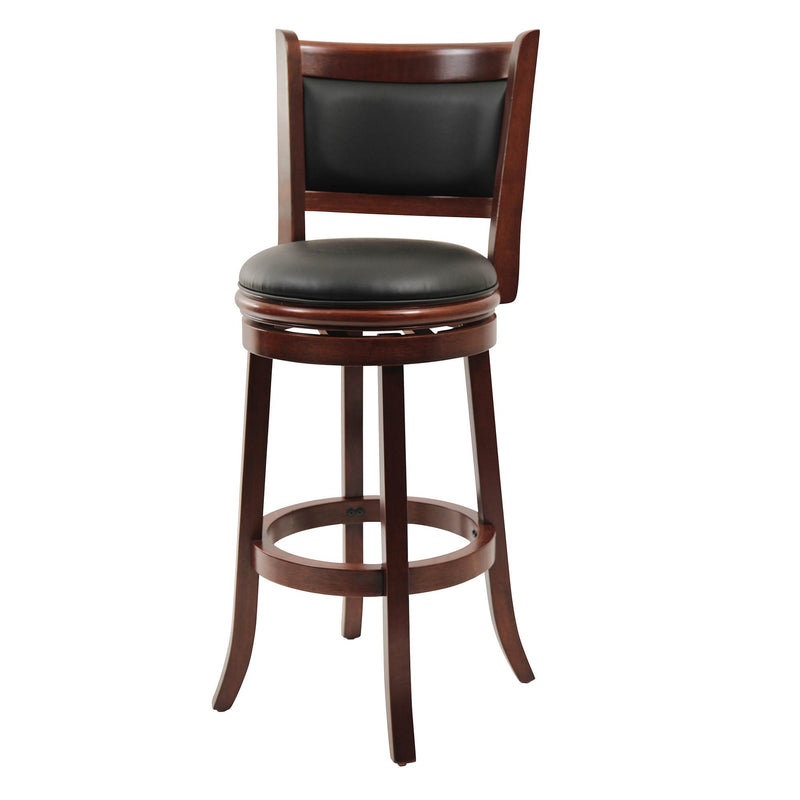 Boraam 29" Countertop Faux Leather Hardwood Swivel Bar Stool, Cherry (Open Box)