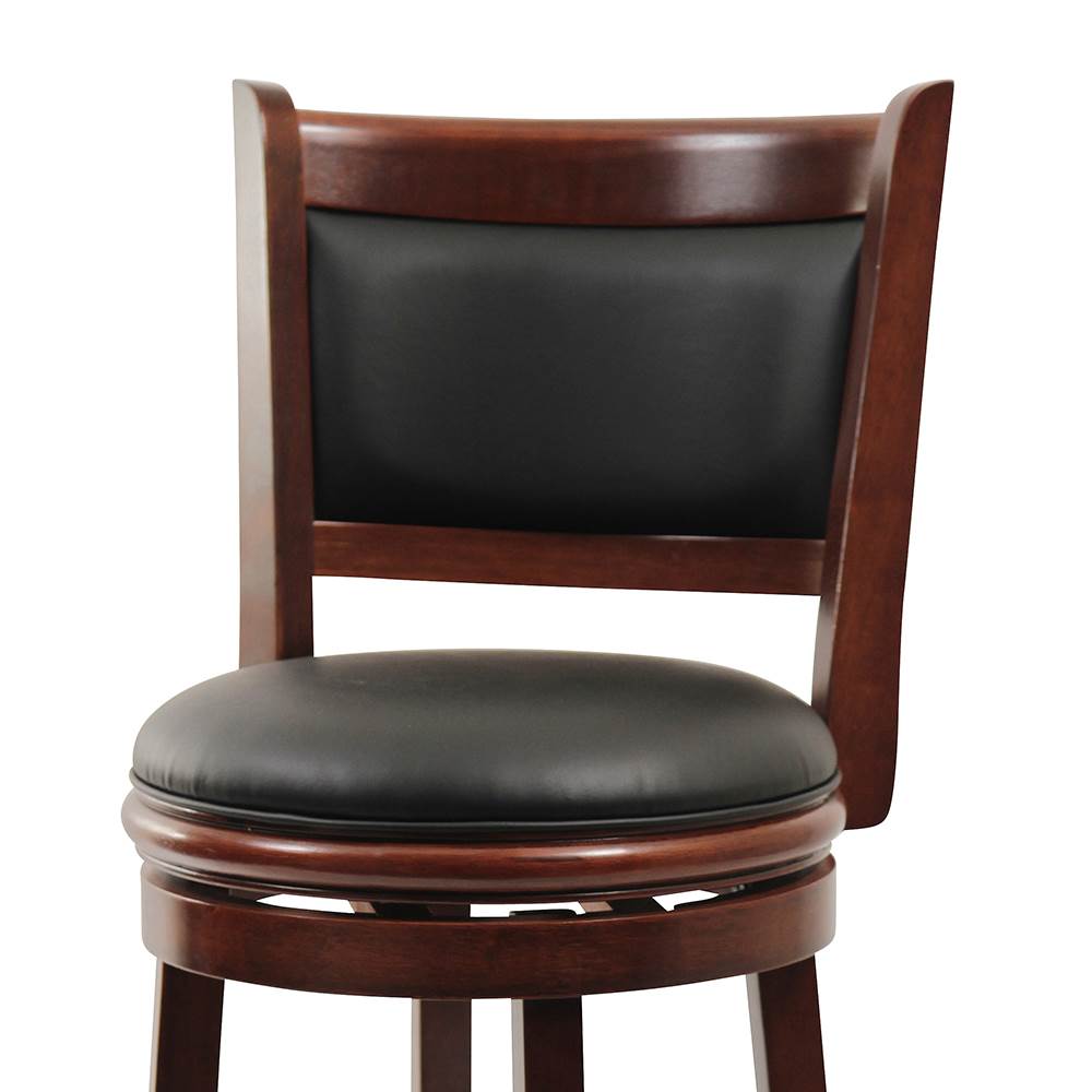 Boraam 29" Countertop Faux Leather Hardwood Swivel Bar Stool, Cherry (Open Box) - VMInnovations