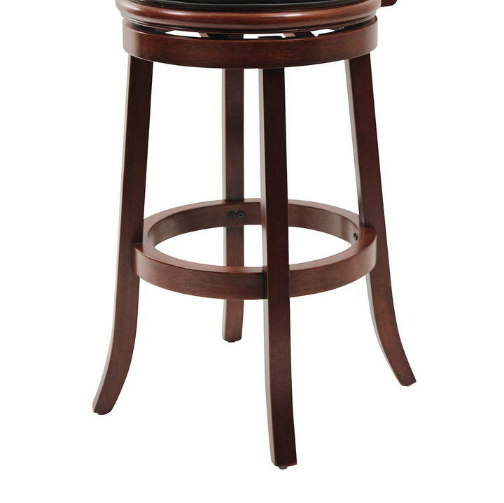 Boraam 29" Countertop Faux Leather Hardwood Swivel Bar Stool, Cherry (Open Box)