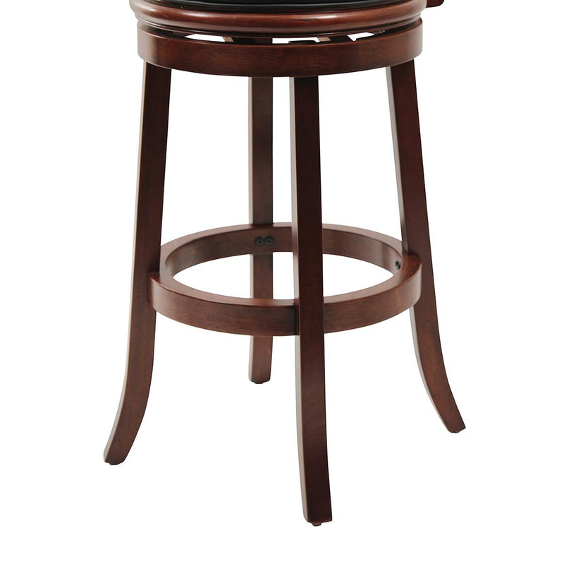 Boraam 29" Countertop Faux Leather Hardwood Swivel Bar Stool, Cherry (Open Box)