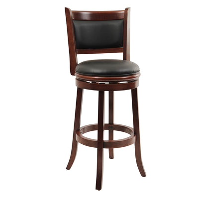 Boraam 29" Countertop Faux Leather Hardwood Swivel Bar Stool, Cherry (Open Box)