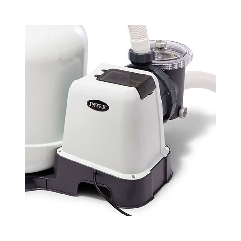 Intex Pool Sand Filter Pump w/ Automatic Timer & Side Vacuum & 1.5” Hose 2 Pack