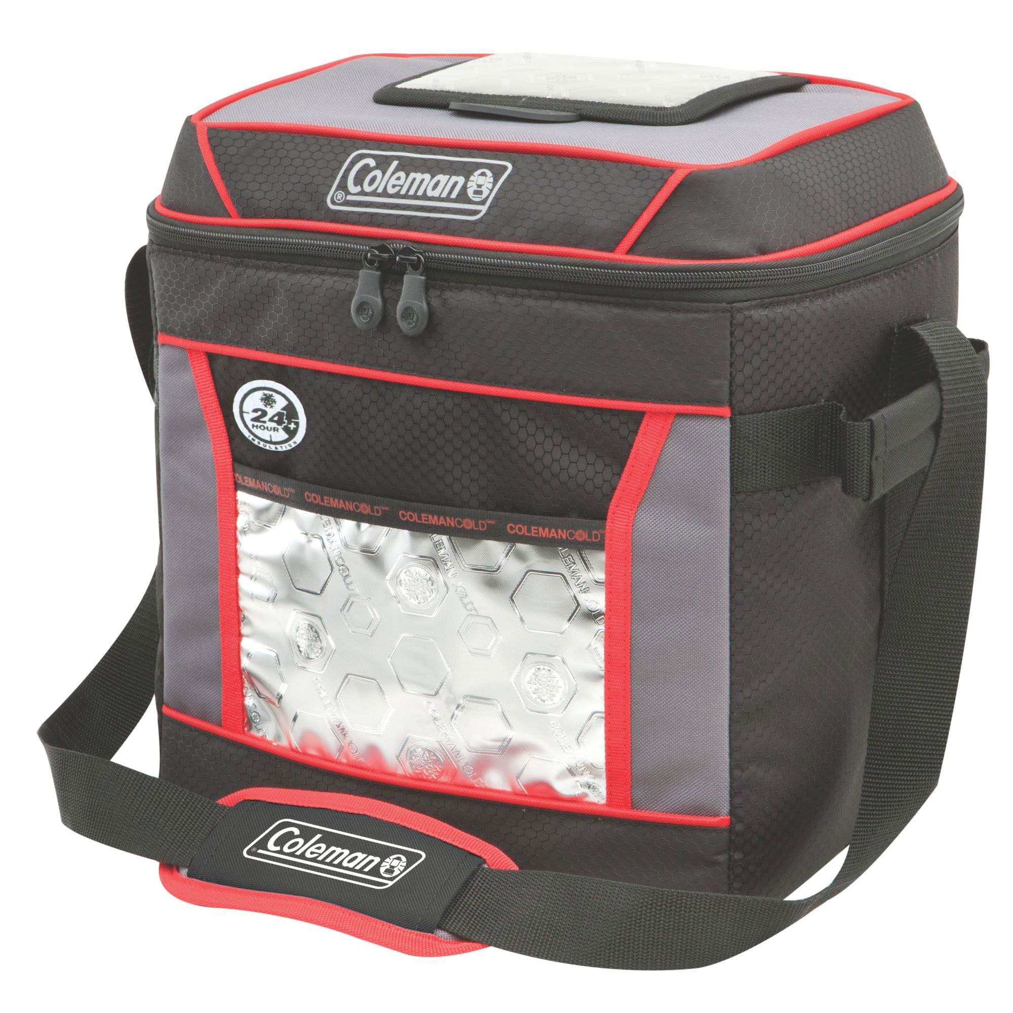 Coleman 30 Can Portable Outdoor Camping Soft Cooler Shoulder Bag, Red (Open Box)