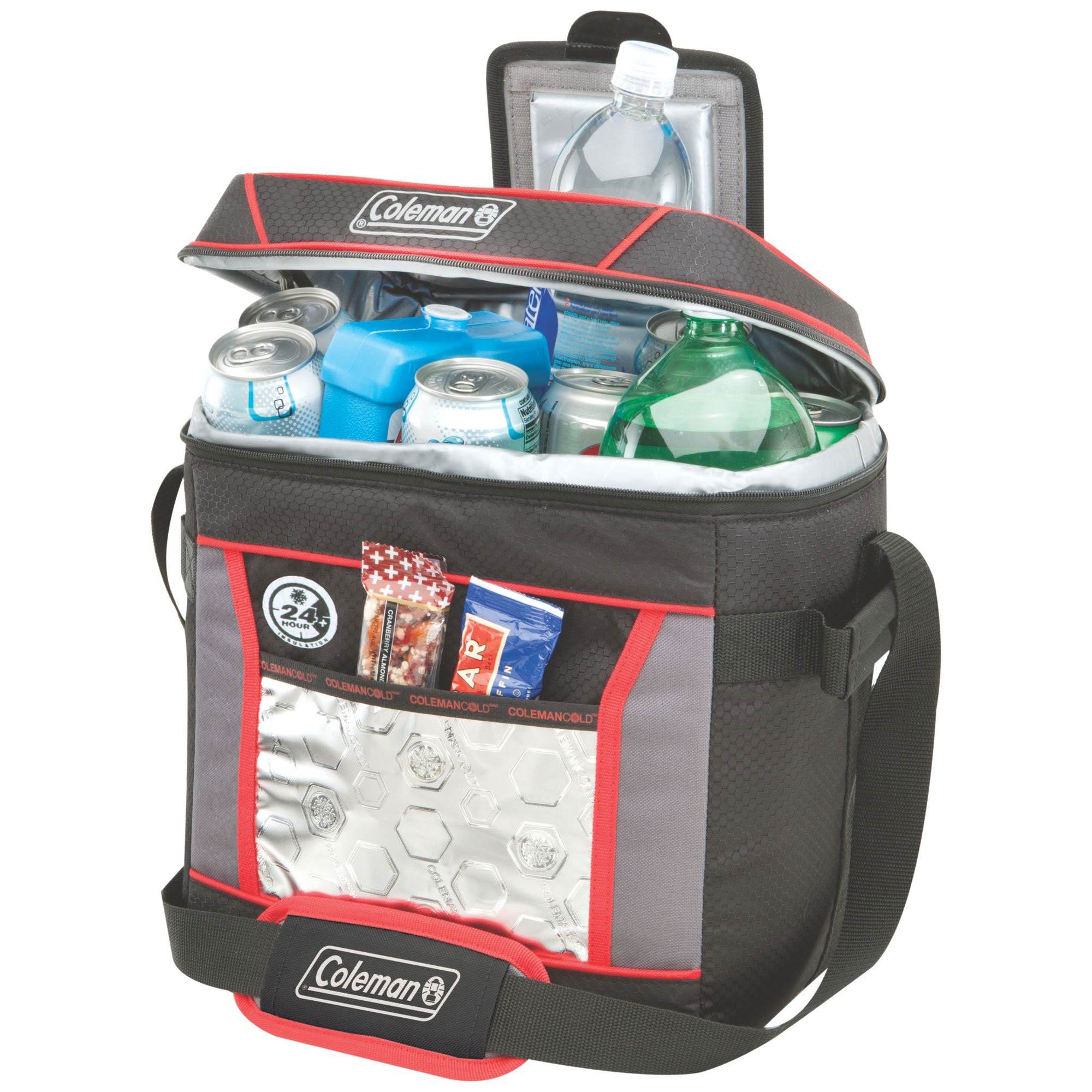 Coleman 30 Can Portable Outdoor Camping Soft Cooler Shoulder Bag, Red (Open Box)