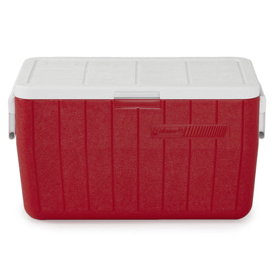 Coleman 48 Quart 63 Can Capacity Performance Portable Camping Ice Cooler, Red