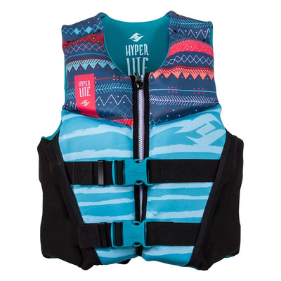 HYPERLITE Teal Indy Youth Girl’s Watersport Lifevest, 50 to 75 Pounds (Open Box)