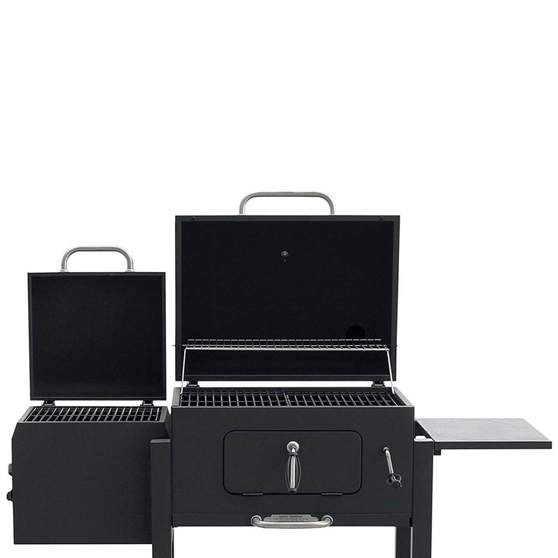 Landmann Heavy Duty Steel Vista Charcoal Grill with Offset Smoker Box, Black
