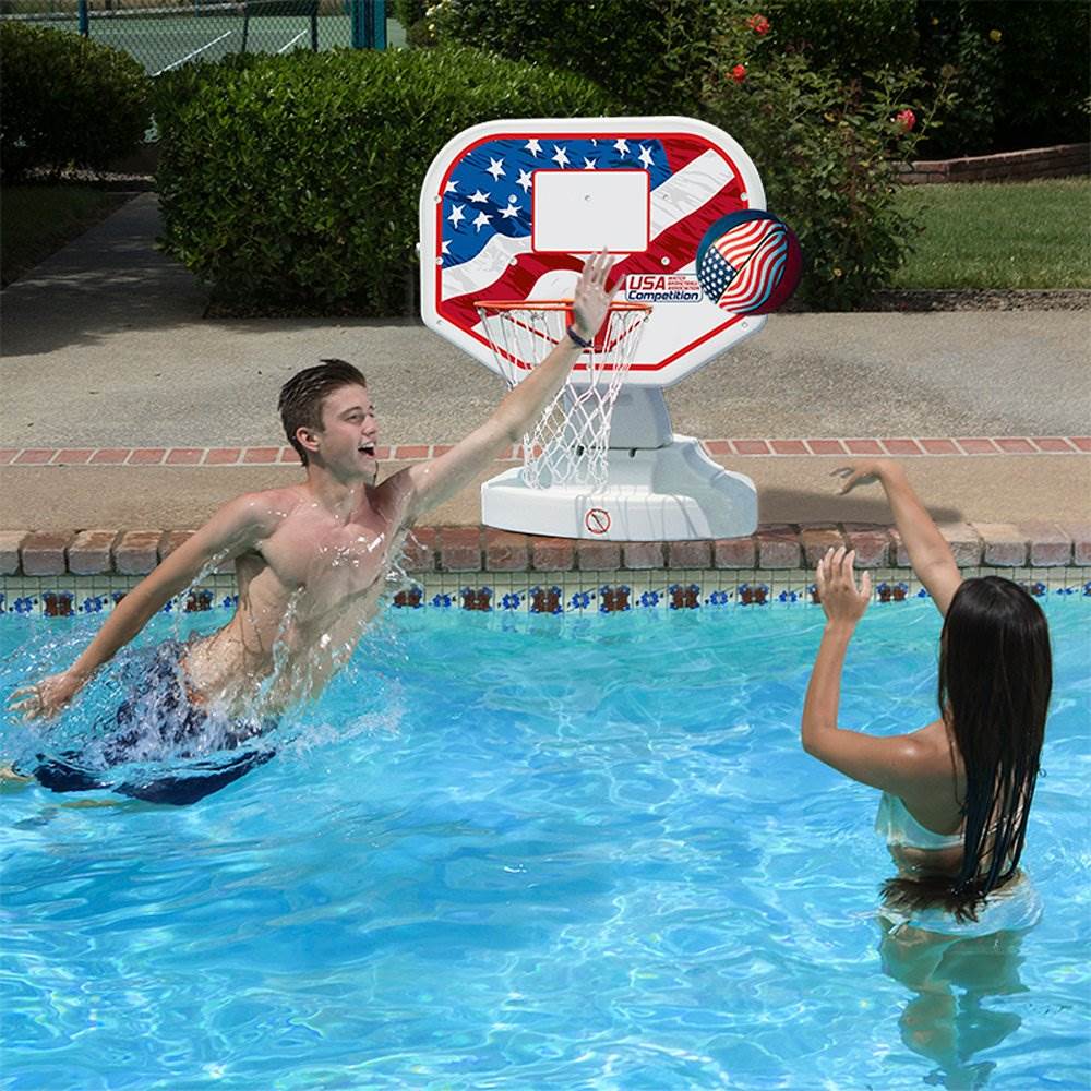 Poolmaster USA Competition Poolside Basketball Outdoor Swimming Pool Game & Ball