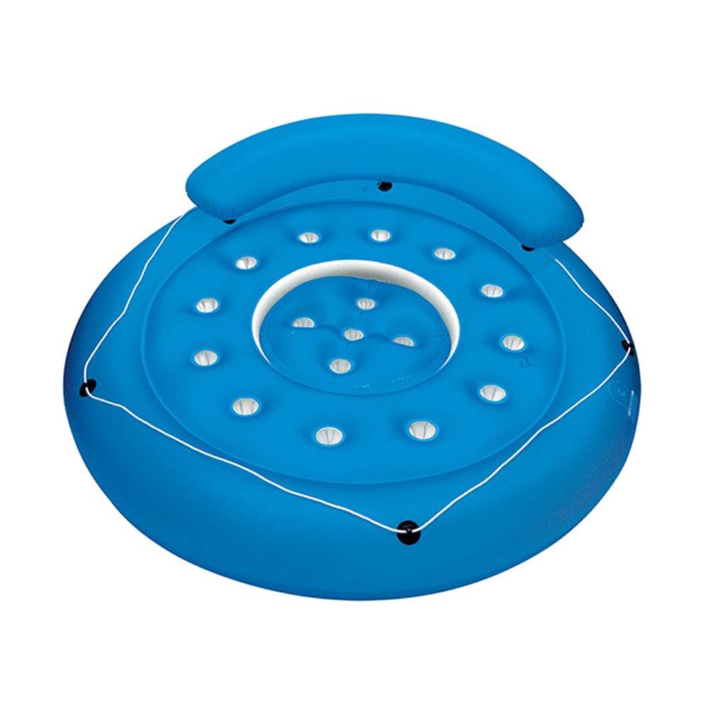 Poolmaster French Pocket Convertible Pool Inflatable Island, Blue (Open Box)