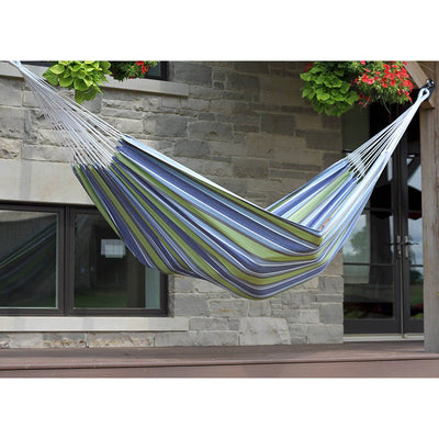Vivere Brazilian Style Cotton One Person Outdoor Backyard Patio Hammock, Oasis