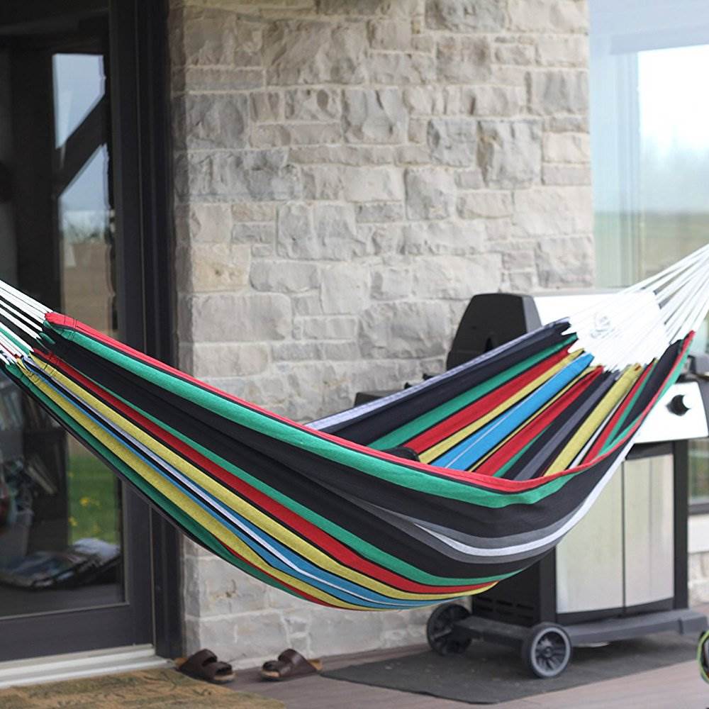 Vivere Brazilian Style Double Hammock Patio Outdoor Hanging Swing, Rio Night