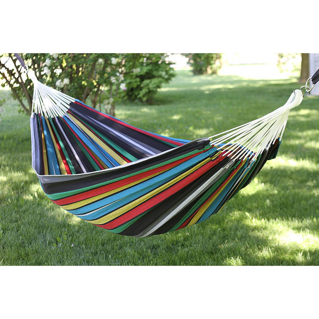 Vivere Brazilian Style Double Hammock Patio Outdoor Hanging Swing, Rio Night