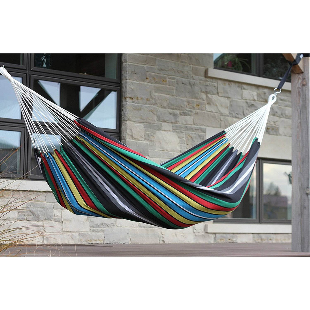 Vivere Brazilian Style Double Hammock Patio Outdoor Hanging Swing, Rio Night
