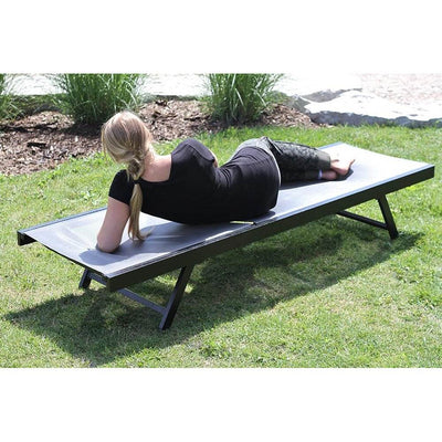 Vivere Aluminum Urban Sun Lounger Backyard Outdoor Patio Chair, Brown Cocoa