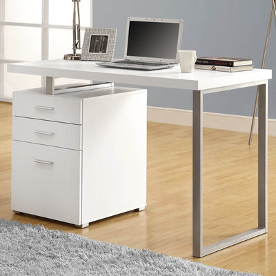 Monarch Specialties Left/Right Facing 47" Modern Home Office Computer Desk,White