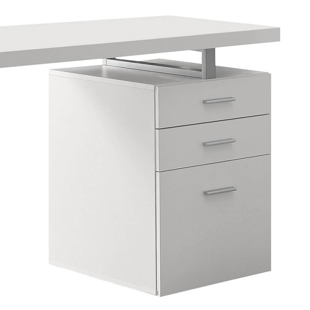 Monarch Specialties Left/Right Facing 47" Modern Home Office Computer Desk,White