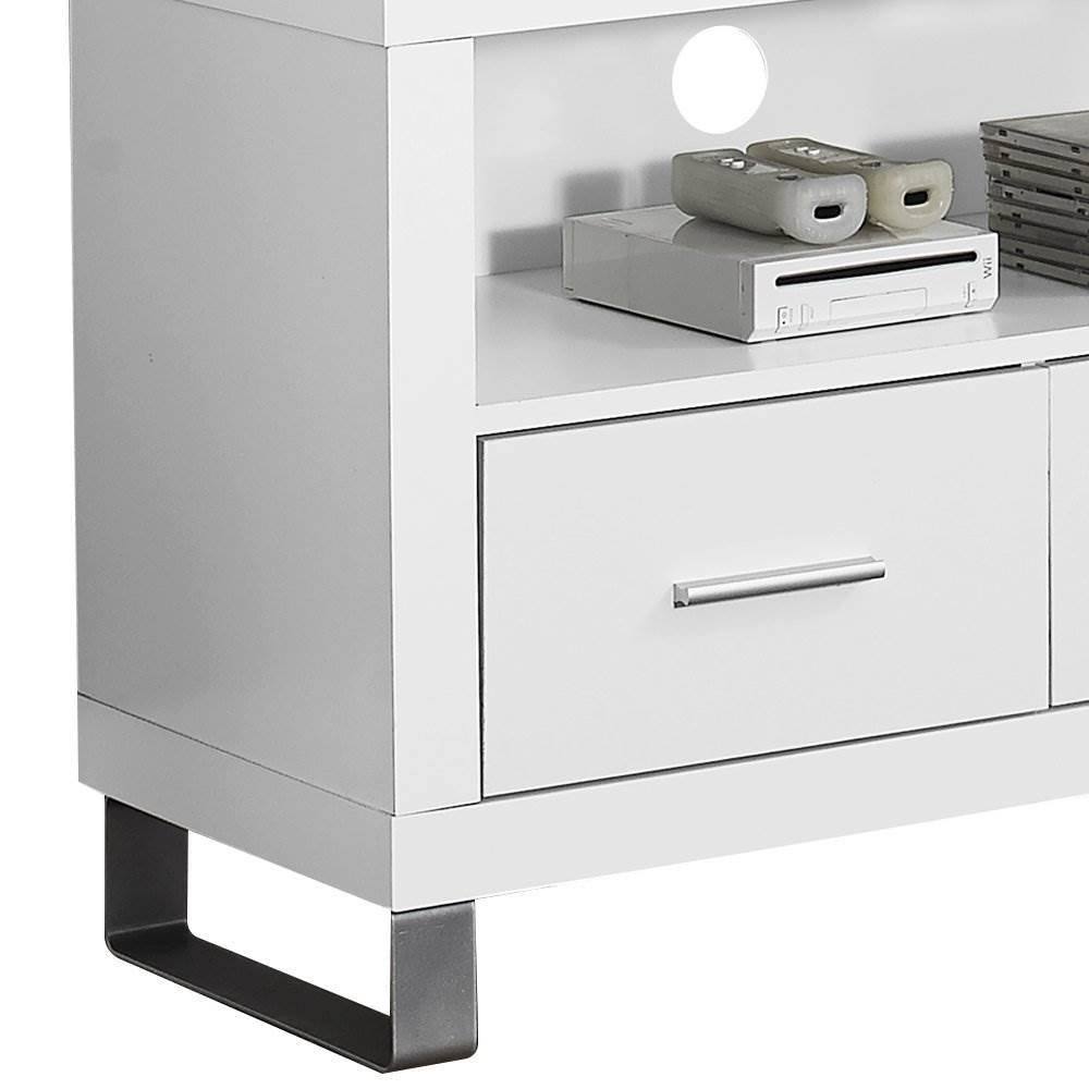 Monarch Multimedia Entertainment Center TV Stand w/ Storage, White (For Parts) - VMInnovations