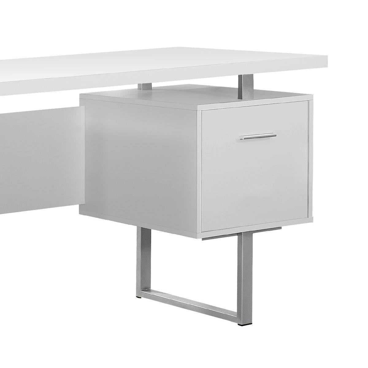 Monarch Specialties 60-Inch Modern Home Office Computer Desk with Drawers, White