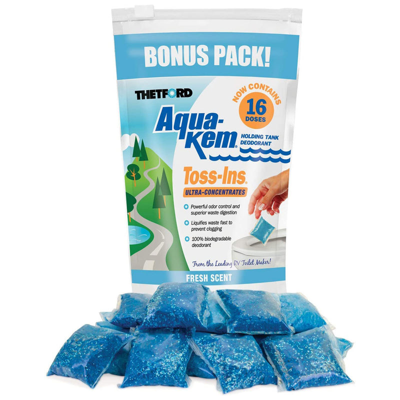 Thetford Aqua Kem Fresh Scent Toss In RV Holding Tank Odor Deodorizers (16 Pack)