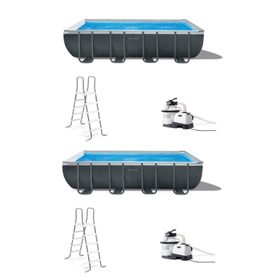 Intex 18ft x 9ft x 52in Ultra XTR Frame Swimming Pool Set & Pump Filter (2 Pack)