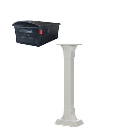 Gibraltar Mailsafe Plastic Post Mount Mailbox with Callaway Adjustable Post
