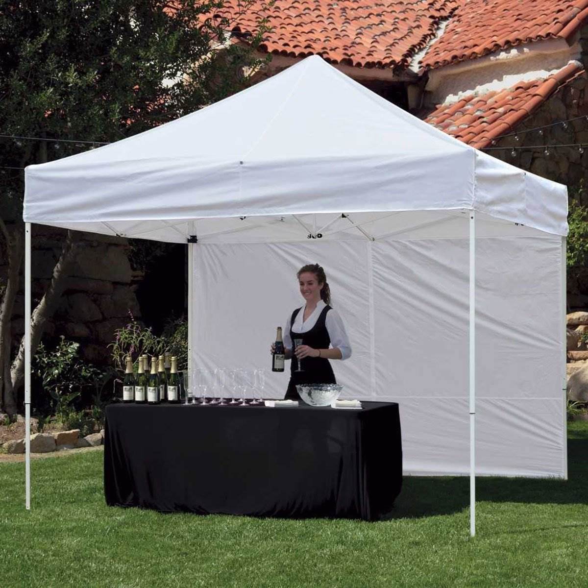 Z-Shade 10' x 10' Peak Canopy Instant Shade Tent Portable Shelter with Sidewall