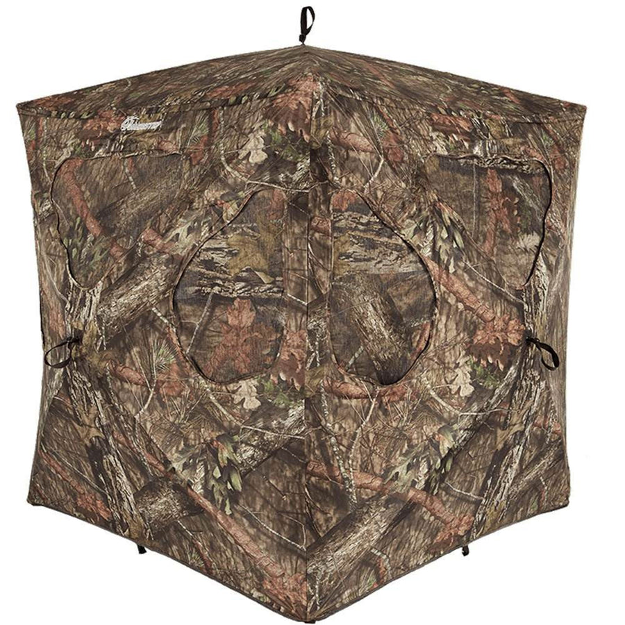 Ameristep Silent Brickhouse 3 Person Ground Hunting Concealment Blind, Real Tree - VMInnovations