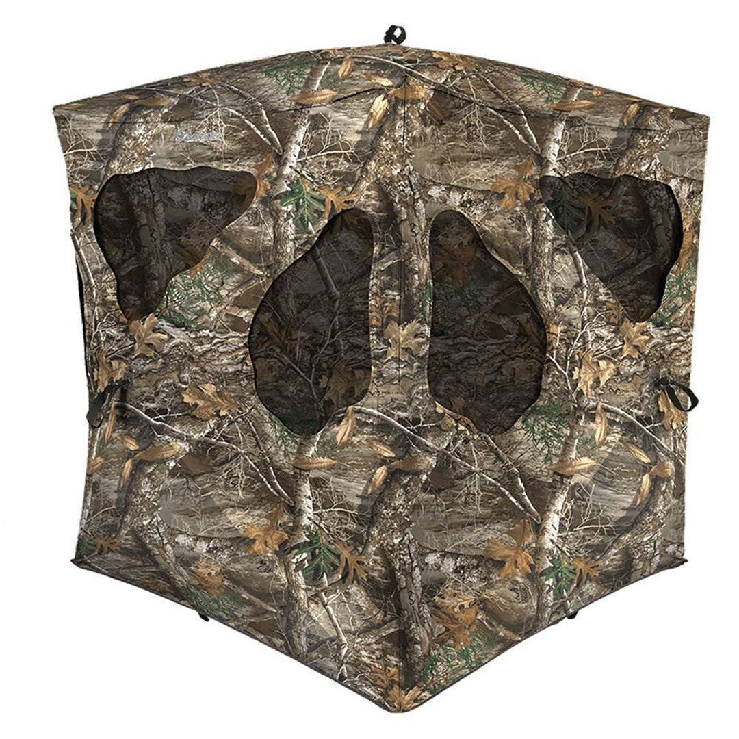Ameristep Silent Brickhouse 3 Person Ground Hunting Concealment Blind, Real Tree - VMInnovations
