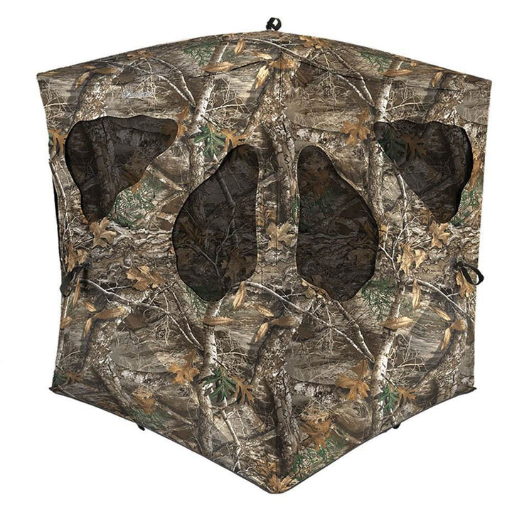 Ameristep Silent Brickhouse 3 Person Ground Hunting Concealment Blind, Real Tree - VMInnovations