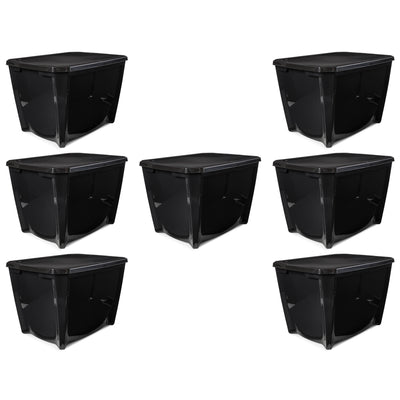 Life Story Black 20 Gal Stackable Organization Storage Box Container (7 Pack)