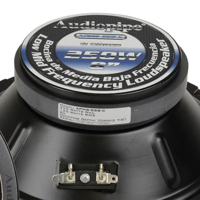 Audiopipe APMB-8SBC 250 Watt 8" Low Mid Frequency Car Audio Loudspeaker (2 Pack)