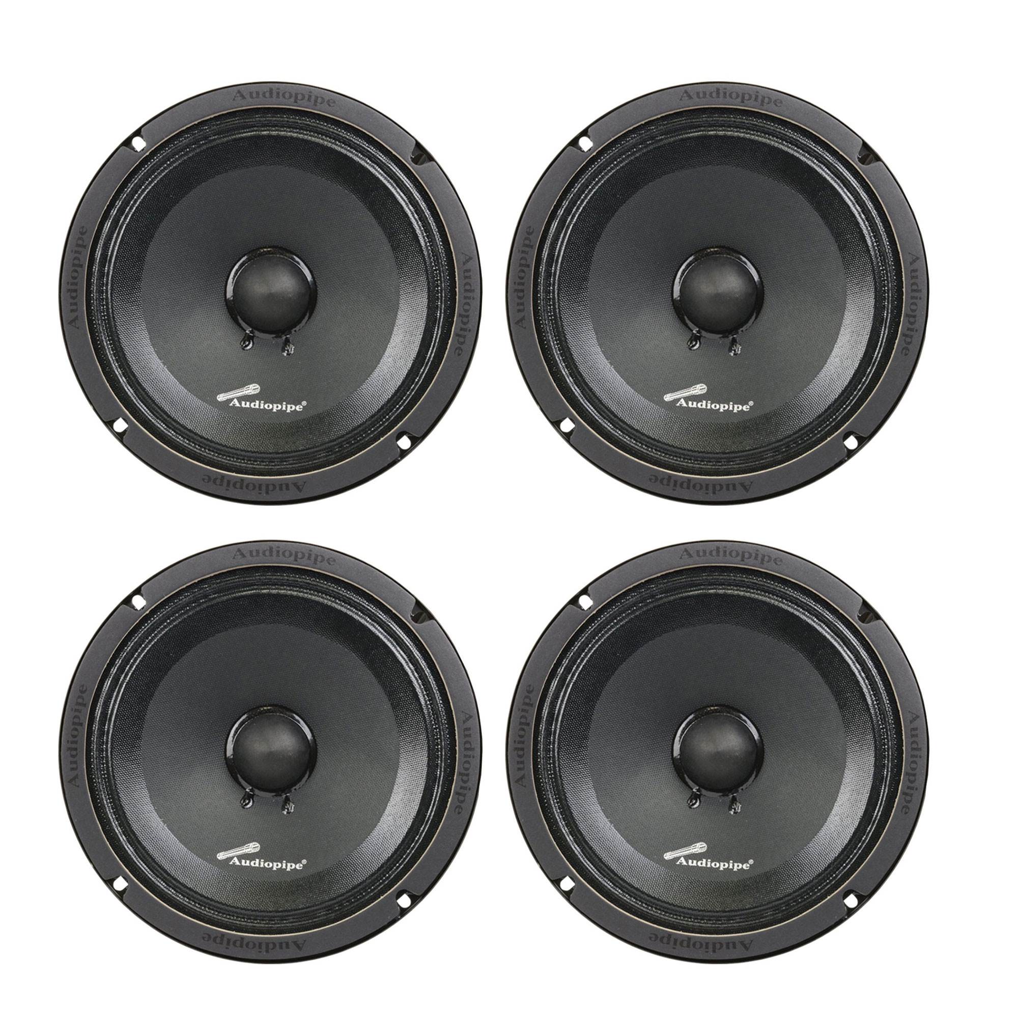 Audiopipe APMB-8SBC 250 Watt 8" Low Mid Frequency Car Audio Loudspeaker (4 Pack)