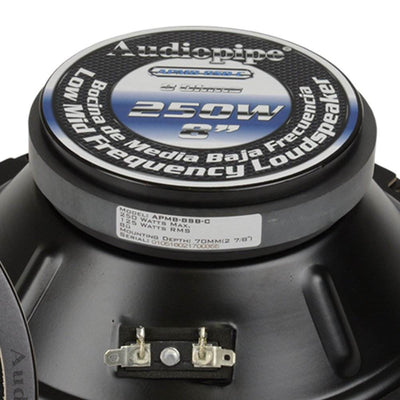Audiopipe APMB-8SBC 250 Watt 8" Low Mid Frequency Car Audio Loudspeaker (4 Pack)