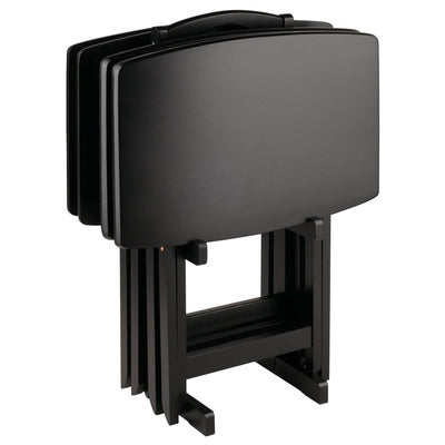 Winsome Dylan Wood 5 Piece Over Sized Folding TV Tray Table Set, (Open Box)