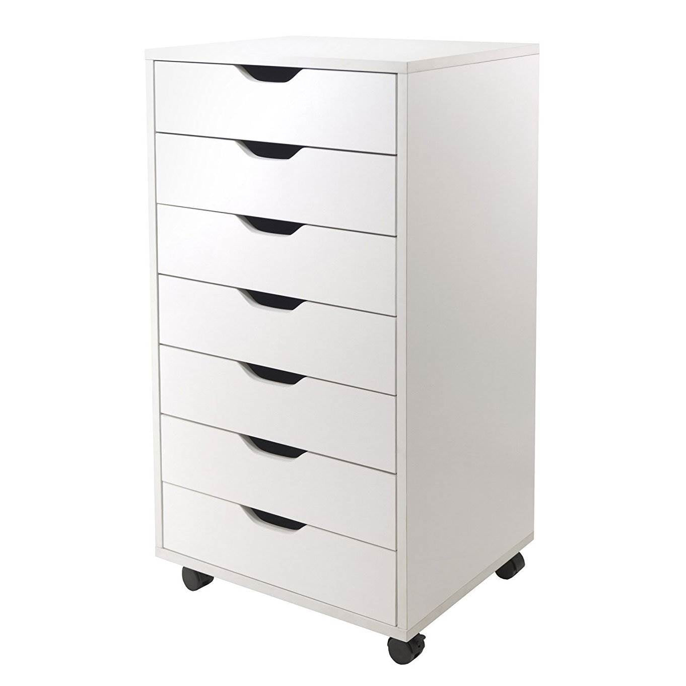 Winsome Halifax 7 Drawer Rolling Wood Storage and Dresser, White (Open Box)