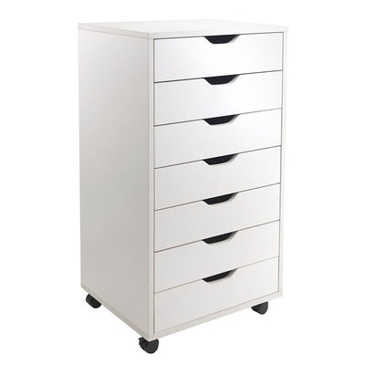 Winsome Halifax 7 Drawer Rolling Wood Storage and Dresser, White (Open Box)