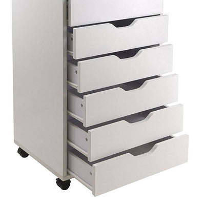 Winsome Halifax 7 Drawer Rolling Wood Storage and Dresser, White (Open Box)
