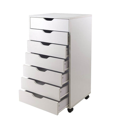 Winsome Halifax 7 Drawer Rolling Wood Storage and Dresser, White (Open Box)